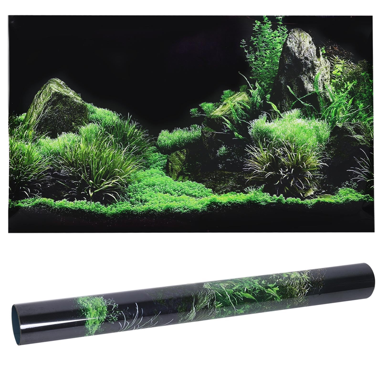 Jeanoko Aquarium Fish Tank Seabed Aquatic Background Decorative Painting Pvc Sticker Seafloor Water Grass Decoration(61 * 30cm)