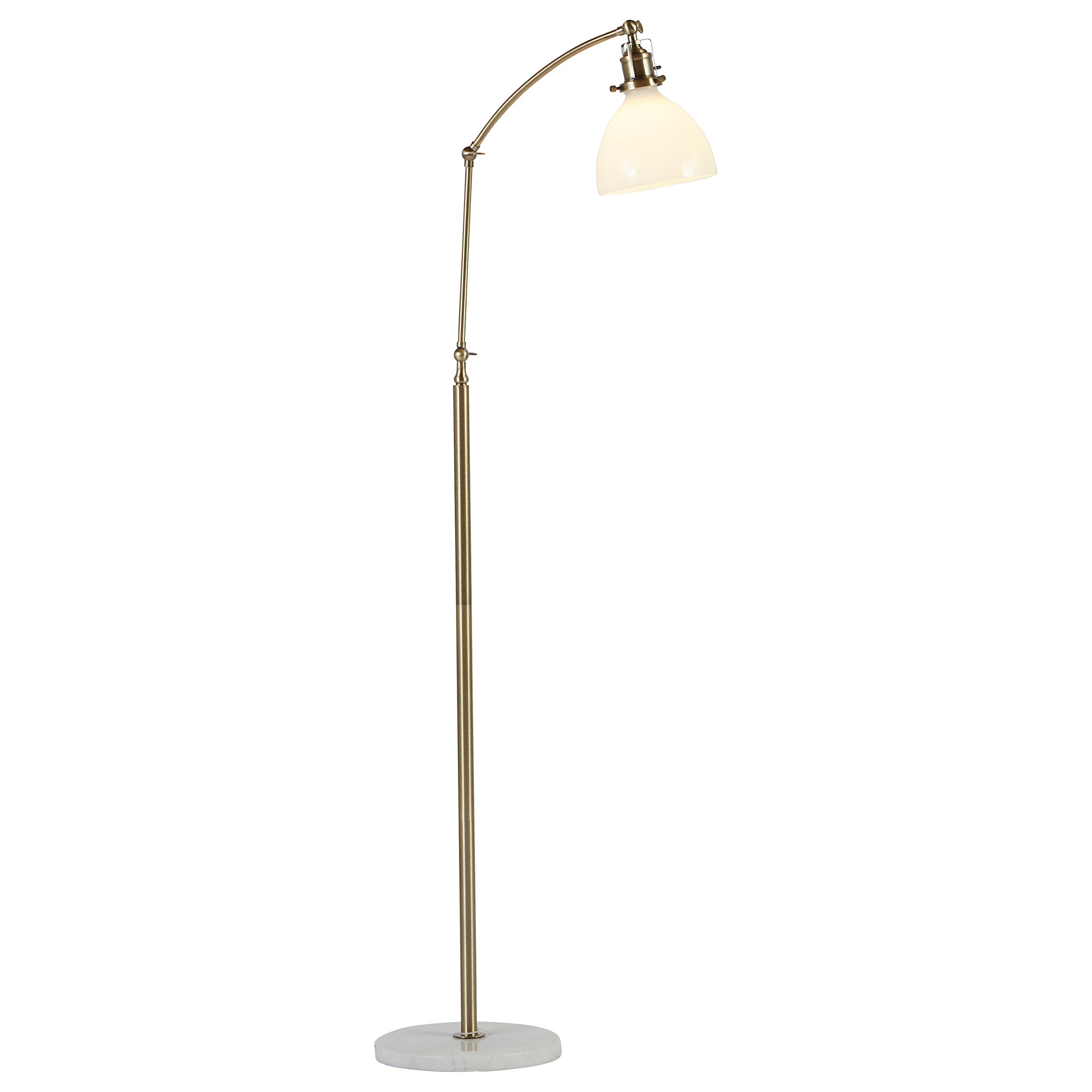 Amazon Brand Rivet Lux Bendable Arm Marble and Brass Floor Lamp, With