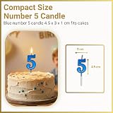 SHATCHI Birthday Number 5 Candle Blue Cake Topper Milestone Birthday Decor view 3