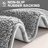 Wyewye Microfiber Bath Mat 40x60 Grey Ultra Thick Absorbent Non-Slip view 4