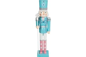 NEROSUN 24" Wooden Nutcracker Soldier Figure Decor Christmas Decorations, for Festival Party Outdoor Xmas Gifts (Blue)