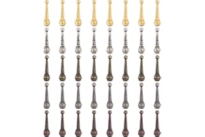 CHGCRAFT 40Pcs 5 Colors Bolo Tie Tips Replacement End Charms Alloy Cord End for Bolo Tie Making Fashion Findings for Neckalce