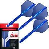 Target Darts K-Flex Integrated Flights and Shafts No.6 Blue Medium 3 Pack