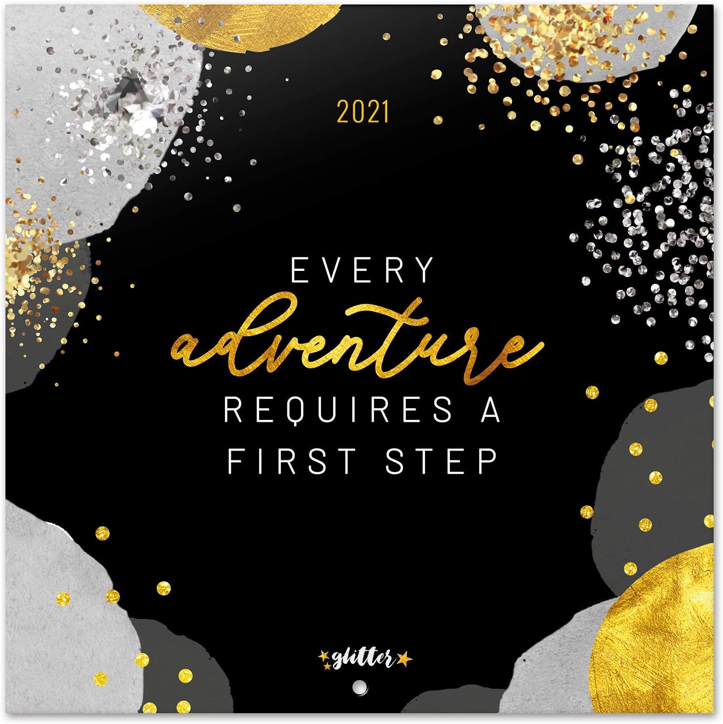 Official Glitter Gold Dreams 2021 Wall Calendar 11.8 x 11.8 inches (12 Months