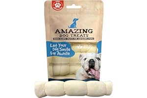 Amazing Dog Treats - Beef Cheek Rolls-(Mega Thick 10" - 6 Pcs) No Hide - Safe Rawhide Alternative Dog Chew - Great for Power Chewers - Long Lasting Dog Chew - No Splinters - Retriever Rolls for Dogs
