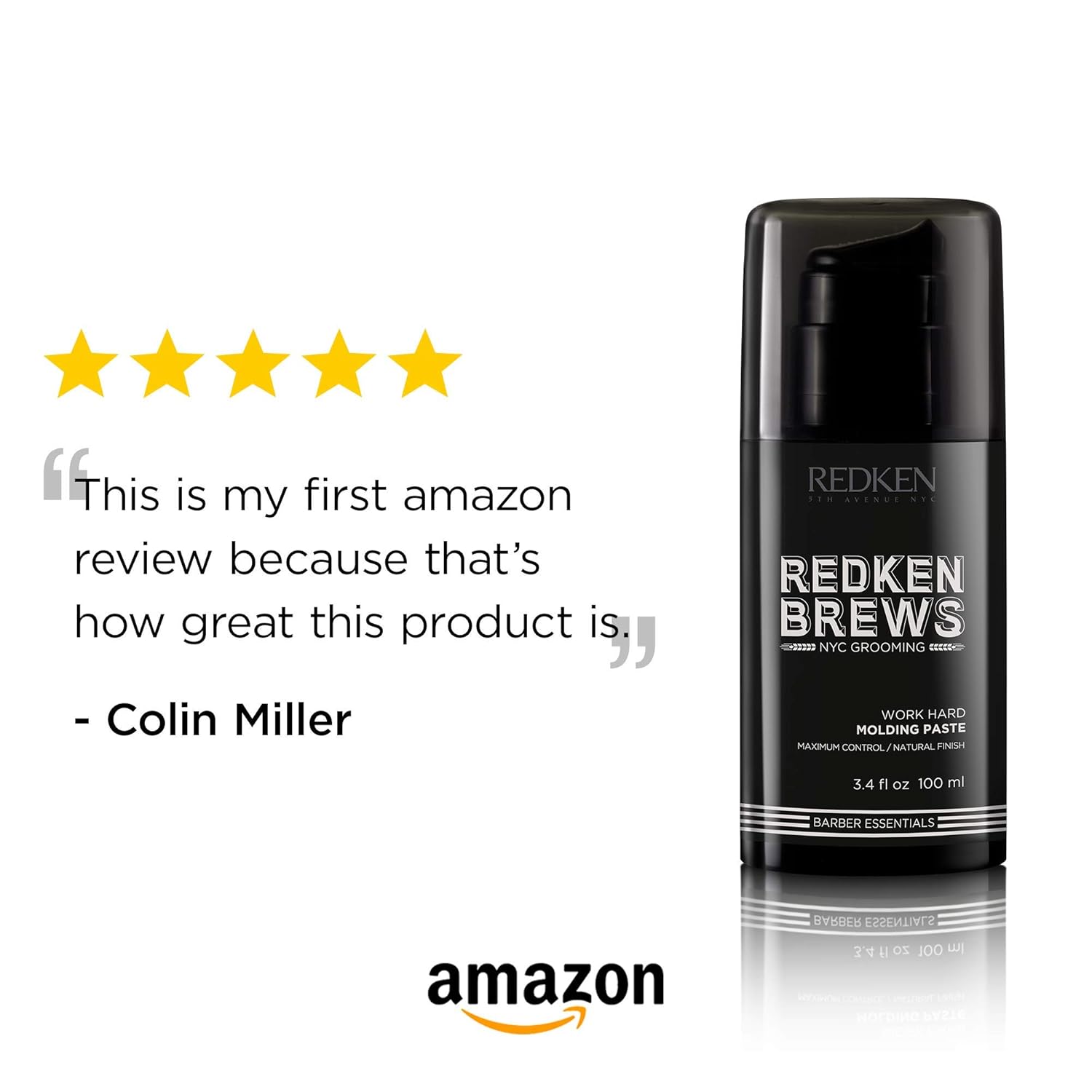 Redken Brews Molding Paste For Men, High Hold, Natural Finish, 3.4 Ounce: Premium Beauty