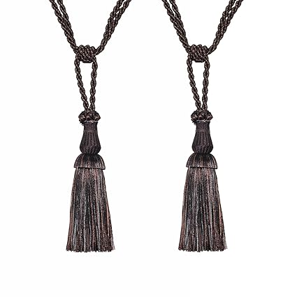 Deco Window 5(L) x 1.5(W) Tieback Geet Bigul Set of 2 Choco/Jari