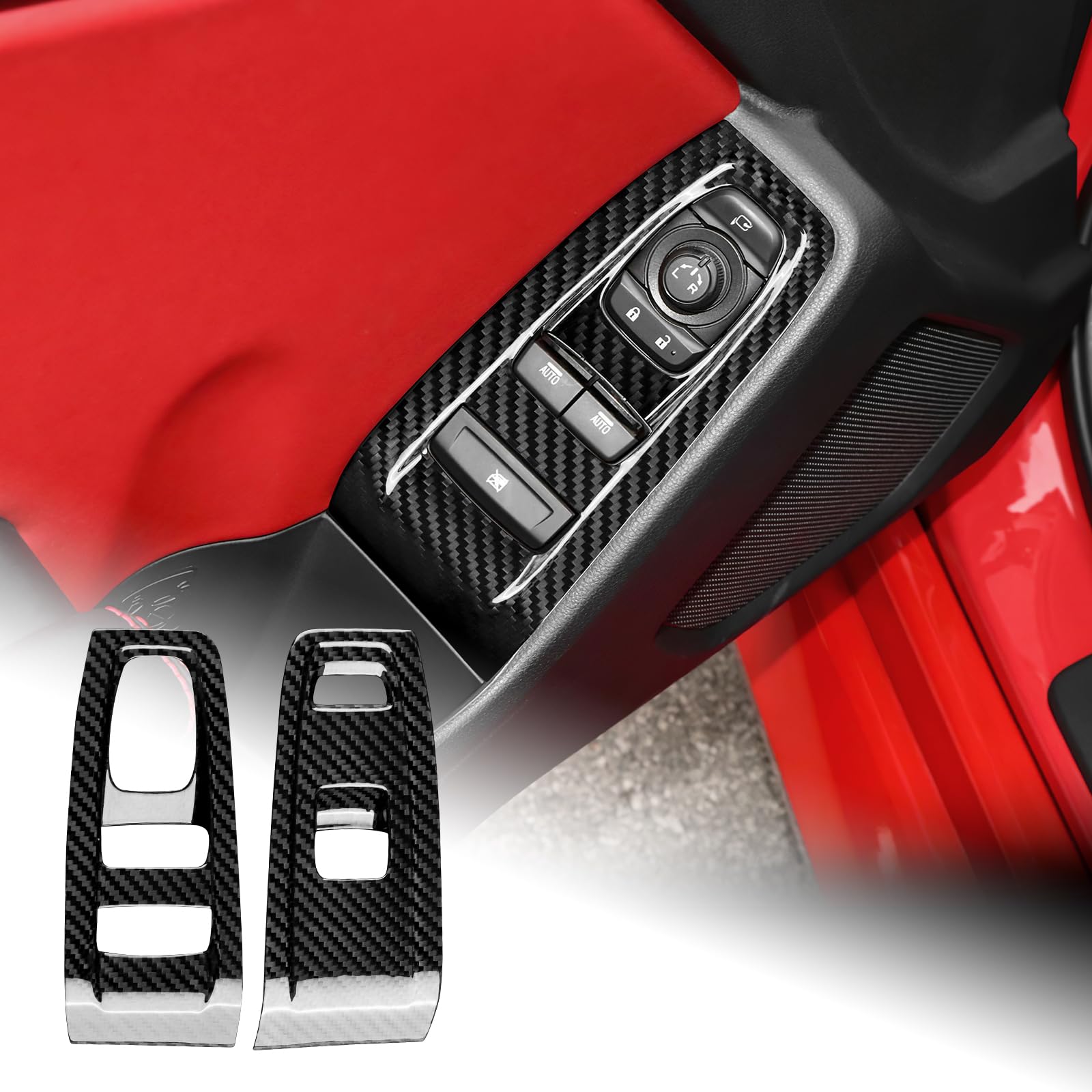 Photo 1 of AIRSPEED Hard Carbon Fiber for Subaru BRZ Toyota GR86 2021 2022 2023 2024 2025 Car Door Window Control Button Frame Cover Center Console Interior Trim Accessories, Black