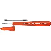 PB Swiss Tools Small Screwdriver Insider Pen PB 168.00 | 100% Swiss Made | Slim Handle with Reversible Blade PB 53, with Protection Cap for Micro Slotted and Philips Screws