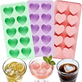 FRUIID Heart Ice Cube Molds, 3Pack Deep Thick Silicone Heart Ice Cube Trays | 30-Cavity Heart Ice Mold for Cocktails, Whiskey, Coffee, Drinks, Handmade Candy Chocolate, Wedding Party Valentines DIY Gifts