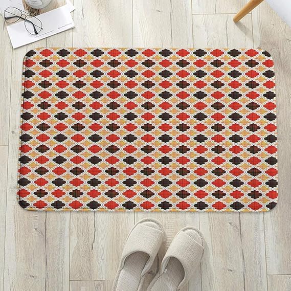 Badezimmerteppich mit Memory Foam,Geometrische, antike Chevron mit