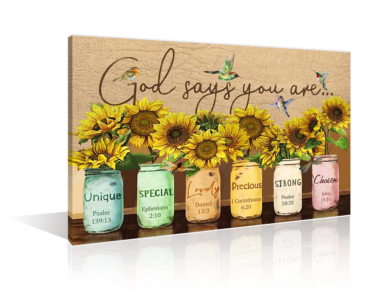 TISHIRON Canvas Wall Art Sunflower Painting Picture Prints Modern Artwork Wall Decor for Living Room Bedroom Stretched Framed Ready to Hang 36"x 24"