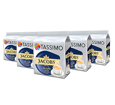 TASSIMO Jacobs Medaille d'Or Kaffee Kapseln Pods T Discs 5er Pack, 80 Getränke