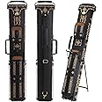 Oztwel 2x4 Pool Cue Case, Hard Pool Cue Case, Billiard Cue Case with Stand, Billiards Accessories Holds 2 Cue Butt and 4 Cue Shafts