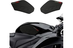 NIGHT CAT Motorcycle Fuel Tank Sticker, Black Herringbone Rubber Pad, Scratch Resistant, Waterproof, Anti Slip, CBR 600RR 2003-2006 Compatible, 2 Count