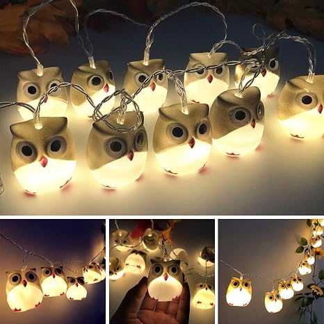 outdoor owl string lights
