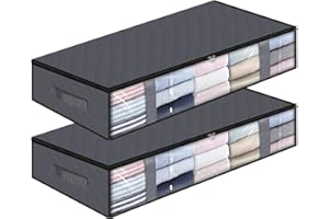 StorageRight Storage Bags, Clothes Storage, Under bed Storage Containers, Large Capacity Storage Bins, Foldable Storage Organizers For Clothes and Bedding - 75L/2 Pack/Grey