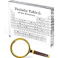 Generic Periodic Table with Real Elements Inside Acrylic Science Periodic Table with Elements Samples 6x4.5x0.8 inch