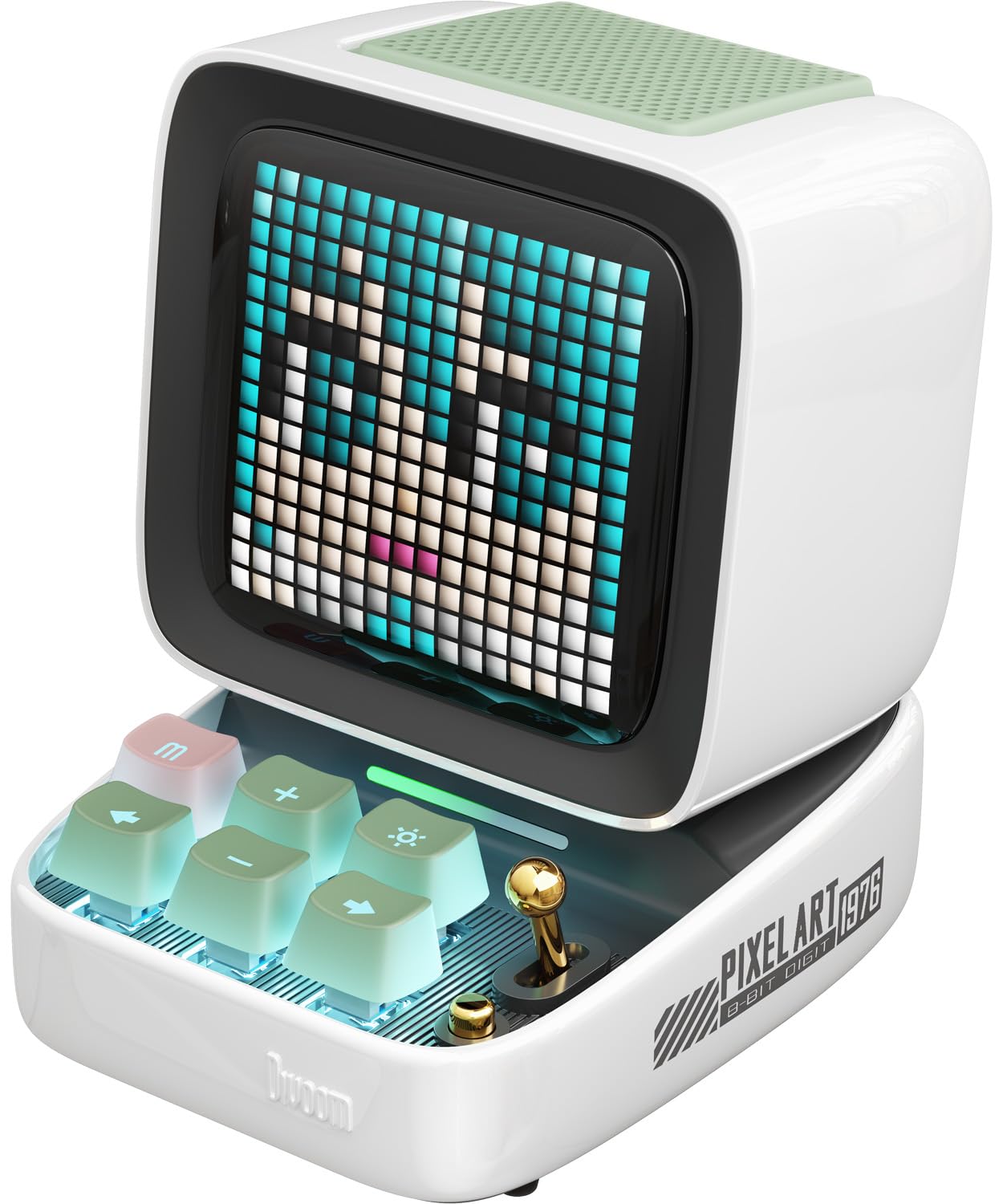 Divoom Ditoo Pro ワイヤレススピーカー 15W 強化された低音 青軸キーボード RGBライト 可愛い 音質高 Bluetooth5.3 ピクセルアート 専用アプリ USB接続 PC用 microSDカード 12時間持ち 光沢塗装 多機能 ギフトにも最適 メーカー保証3年 第5世代（ホワイト）商品画像