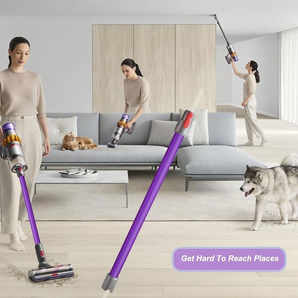 QYGBA REPLACEMENT WAND TUBE FOR DYSON STICK V15 V11 V10 V8 V7 VACUUM PARTS, EXTENSION VACUUM REPLACEMENT PARTS, 28.7 IN (PURPLE)