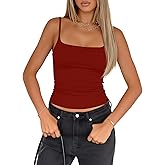 Darong Women Padded Tank Top Built in Bra Adjustable Spaghetti Straps Double Lined Basic Cami Shirt