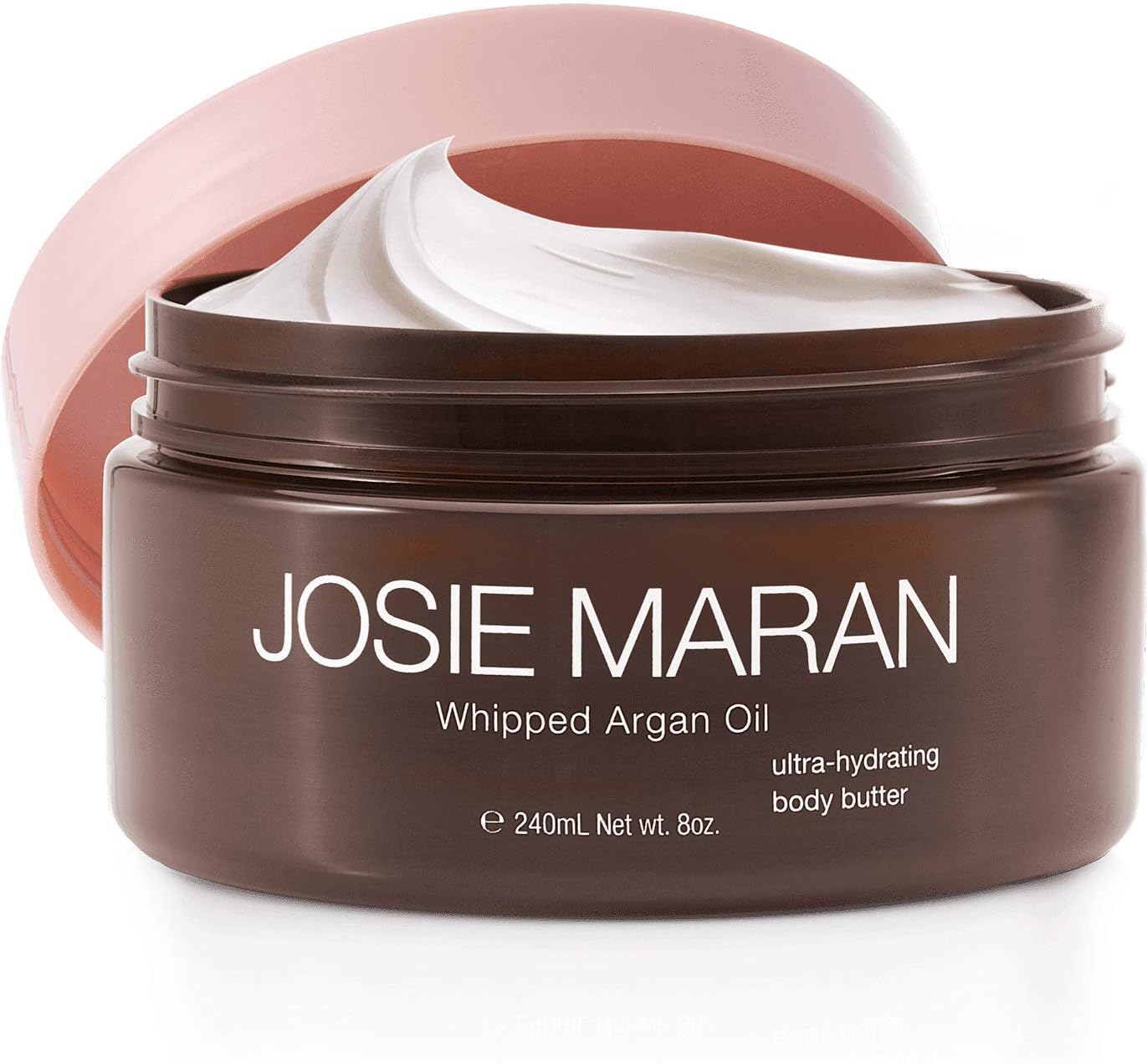 Josie Maran Whipped Argan Oil Body Butter - Immediate, Lightweight, and Long-Lasting Nourishment to Soften and Hydrate Skin (240ml/8.0oz, Sweet Citrus)