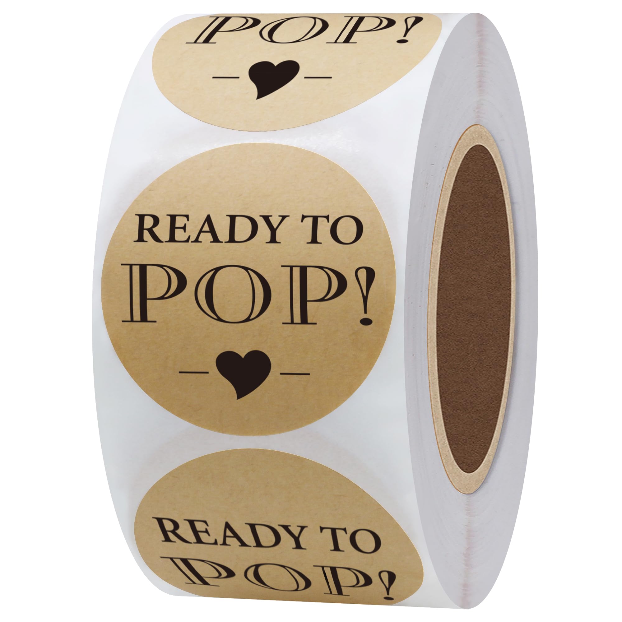 Hylabelest Kraft Baby Shower Ready to Pop Stickers for Popcorn Girl or Boy Lables, 38mm