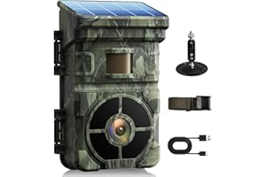 VOOPEAK 2025 Newest Forever Power Solar Trail Camera 4K 48MP, Game Wildlife Hunting Waterproof Outside Cameras 0.1s Trigger Time with 120° Detection Angle Night Vision Motion Activated