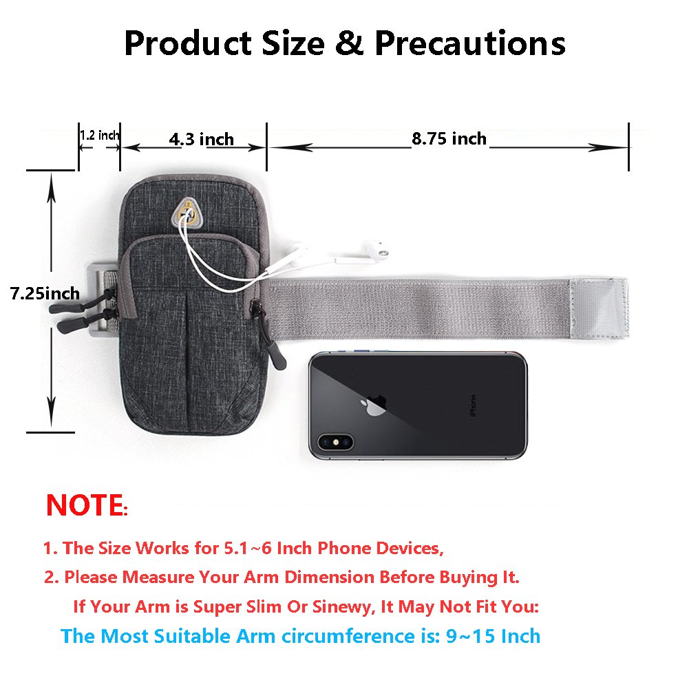 FIRSTBUY Sports Running Armband Adjustable Universal Armband CellPhone Holder, Sweatproof Jogging Phone GYM Exercise Workout Armband for iPhone X/8/8Plus/7/7Plus/Samsung Galaxy S9/S8/S7/LG (Rose Red)