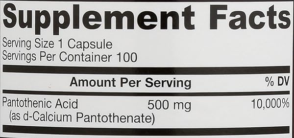 JARROW FORMULAS, PANTOTHENIC ACID B5, 100 CAPS