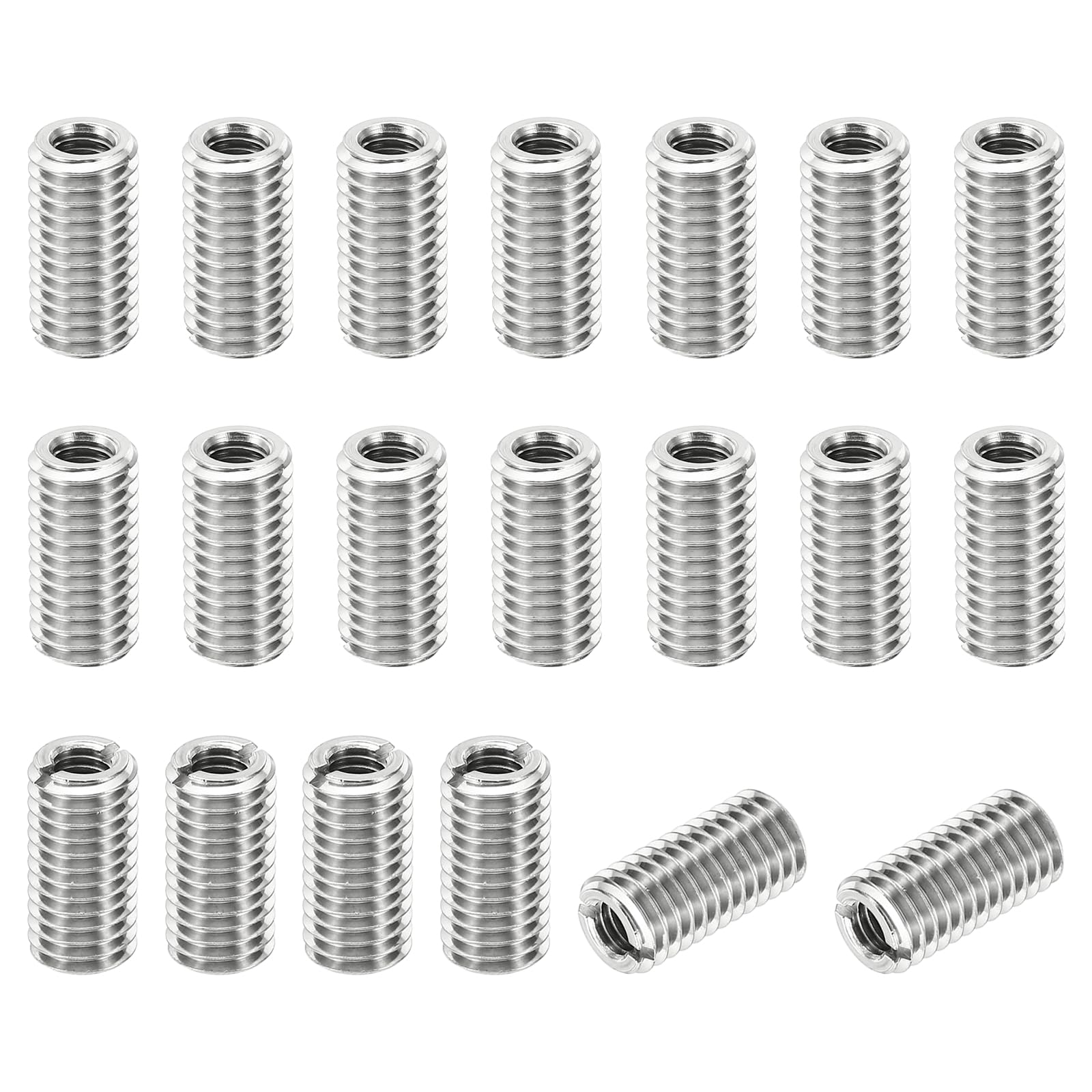 PATIKIL Thread Adapters Sleeve Reducing Nut, 20 Pcs M10x1.5 Male to M6x1 Female Repairing Insert Nut Screw Reducer Stainless Steel Fastener 20mm