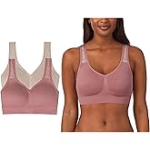 ELLEN TRACY Women's Underwear, Seamless Wirefree Bra, Bralette with Removable Pads, 2-Pack Multipack