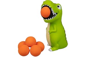 Hog Wild T-Rex Dinosaur Popper Toy - Pop Foam Balls Up to 20 Feet - 6 Balls Included - Age 4+