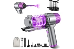 EYYA Handheld Car Vacuum Cleaner Cordless, 16000PA Powerful Hand Held Vacuum Cordless Rechargeable, 4-in-1 Portable Mini Vacuum & Air Duster with Multi-Nozzles and LED Light for Car Home Office