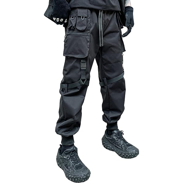 HaiZi XiHuan Functional Cargo Pants For Men Cyberpunk Goth Pants