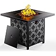 Ciays 32Inch Propane Fire Pit Table, 50,000 BTU Outdoor Gas Fire Pit Table CSA-Certified for Outside Patio with Removable Lid and Lava Rocks, Add Warmth and Ambience to Parties, Backyard, Garden