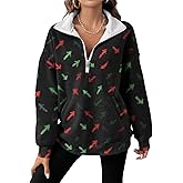 domirica Novelty Pullover Quarter-Zip Long-Sleeve Hoodies With Pocket Oversized Comfy Sweatshirts Fashion Fall Outfits