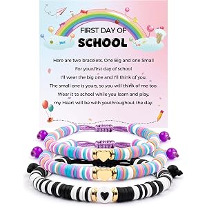 XMITHJLS First Day of School Mommy And Me Jewelry Bracelets Gifts Set, Best Back to School Gift for Your Daughter—Perfect for