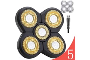 FOXSONIC Upgraded 5 Blades Shaver Replacement Heads 5D Men's Electric Shaver Replacement Heads for Freedom Shaver 5 Blades Replacement Shaver Head Blade 5 Heads Beard Electric Razor Shaver Head