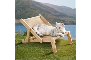 Cat Lounger with Sisal Mat, Sisal Cat Lounge Beach Chair, Can Bear 20kg