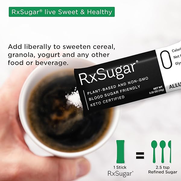RXSUGAR NUTRITIOUS SUGAR STICK PACKS – 30 PACKS