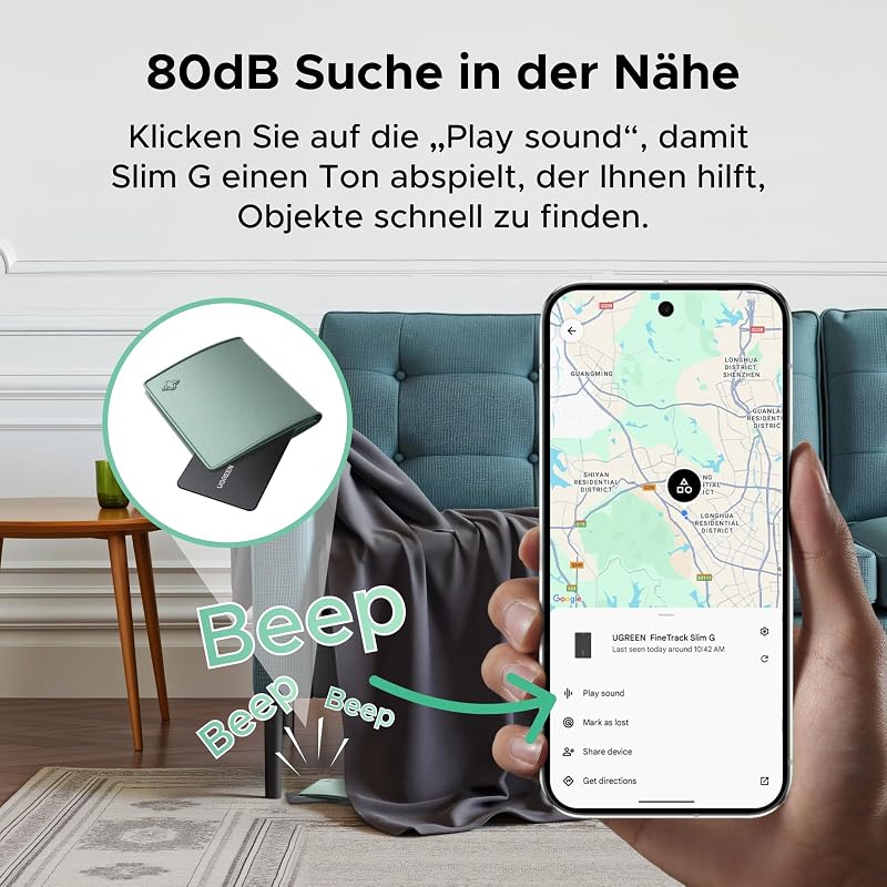 FineTrack Slim G Tracker kompatibel mit Google Find Hub(nur Android)