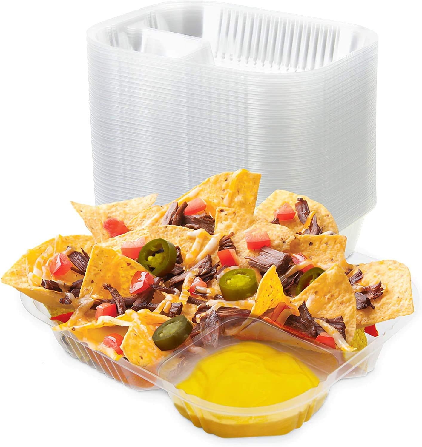 Nacho Trays (50 Pack) Restaurant Quality Disposable Two