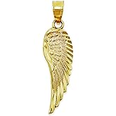 Gold Diamond-cut Angel Wing Charm - 10 Karat Solid Gold - Angel Wing Pendant - Angel Wing Jewelry