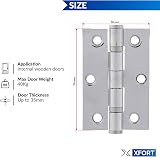 XFORT 3 inch Polished Chrome Ball Bearing Hinges, 1.5 Pairs, 40 kg view 6