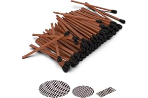 ZIKANI 3" Decorative Espress Stick Black Tip Matches (100 Count, with Striker Stickers) | Ideal for Gifts & Home Decor | Premium Short Long Wood Safety Matches by Zikani