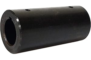 RuggedMade Steel Motor Shaft Coupling, 1-1/2" Inch Bore, 2-1/2" OD, 4-1/2" Long, 3/8" Keyway, Set Screws Rigid Coupler