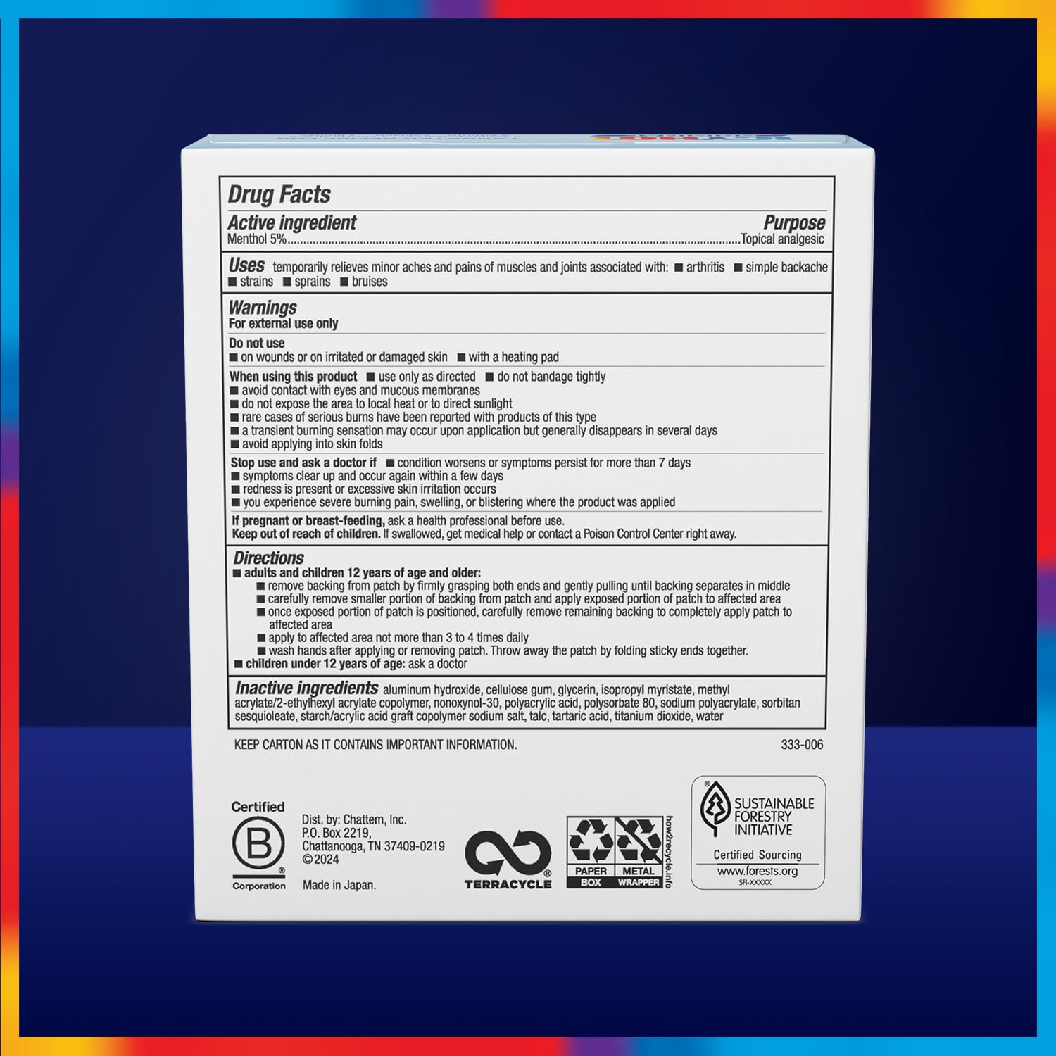 Icy Hot Original Pain Relief Patch Variety Pack with 5% Cooling Menthol for Fast-Acting Muscle and Joint Pain Relief, 5 Medium and 5 Large Comfortable Fabric Patches, 10 Ct.