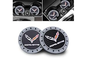 Uijtylj Car Cup Holder Coaster for Corvette Interior Accessories Silicone Anti Slip Cup Mat Compatible with Corvette C1 C2 C3 C4 C5 C6 C7 C8 Silicone Non-Slip Coaster 2.76 Inch 2 Pieces