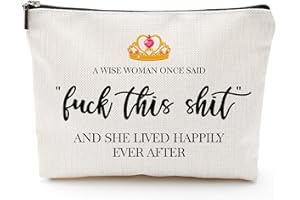 Blue Leaves Funny Gifts for Women, Friends, Hostess Gift Ideas Strong women Retirement Cool Gifts for Coworkers Birthday Gift Ideas Gag Girls Weekend Fun Makeup Travel Bag Inspirational Cosmetic Bag